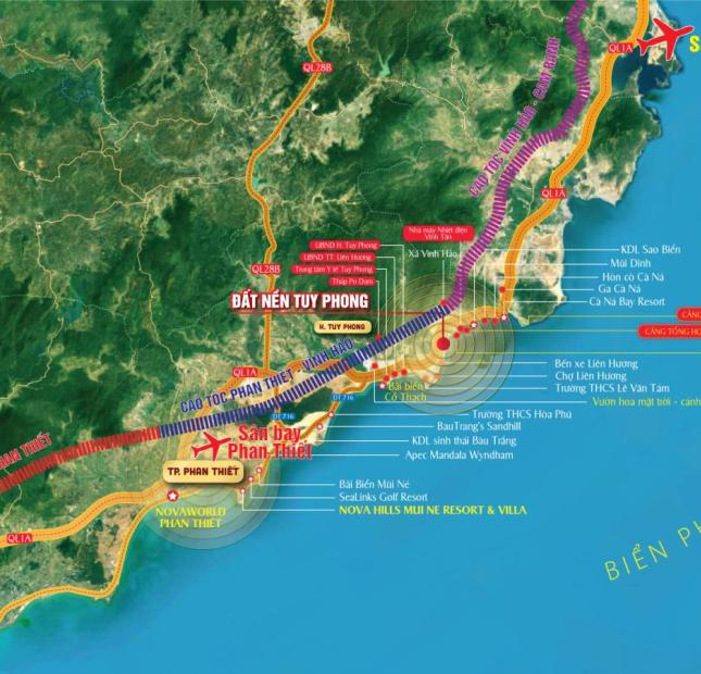 Quỹ đất gần biển hiếm hoi tại Liên Hương,Bình Thuận,gần Sân Bay  và nút giao cao tốc.