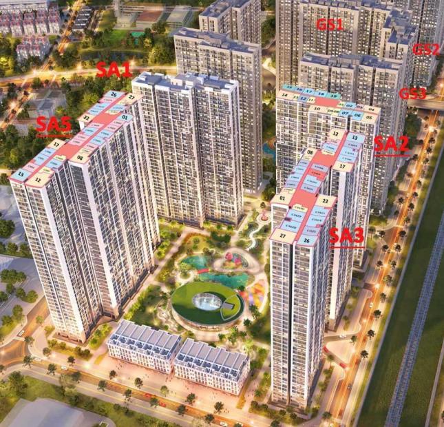 Bán căn hộ 2ngủ 2vệ sinh, rộng 61m2 toà SA5 dự án Vinhome Smart City giá ~Giá 3tỷ - GD trực tiếp CĐT.