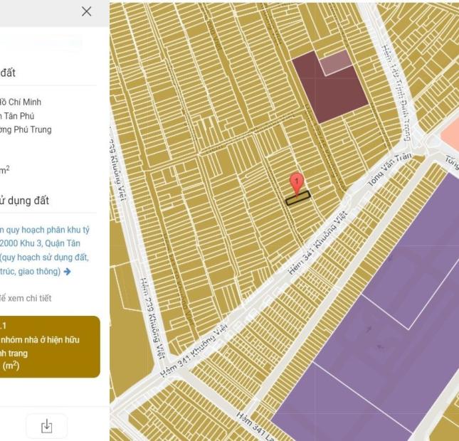 BÁN NHÀ HẺM XE HƠI 100M2 KHUÔNG VIỆT, PHÚ TRUNG, TÂN PHÚ, NHỈNH 10 TỶ