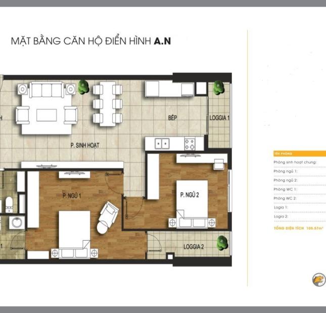 Bán CHCC T&T Riverside 440 Vĩnh Hưng 105M +3,2 Tỷ