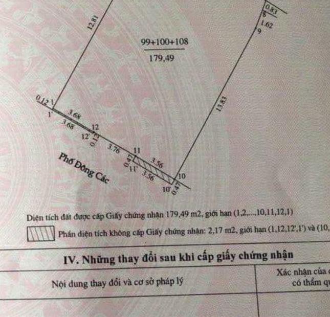 120 Tỷ Nhà 2 Mặt phố Ô Chợ Dừa -Đông Các 2 Mặt Tiền 11M- 180M2