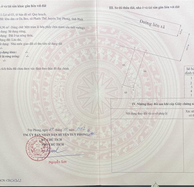 Đất Biển cần bán tại Vĩnh Hảo – Bình Thuận trục đường 29m giá 1.39tỷ