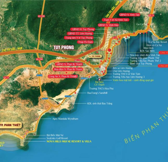 Đất Biển Bình Thuận - Sổ đỏ thổ cư 100% - kề sân bay Phan Thiết - giá chỉ 739 triệu