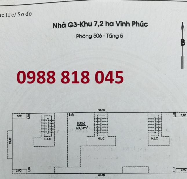 Chính chủ bán nhà G3 Khu 7,2ha Vĩnh Phúc, Ba Đình (ngõ 462 đường Bưởi) 2PN, miễn TG