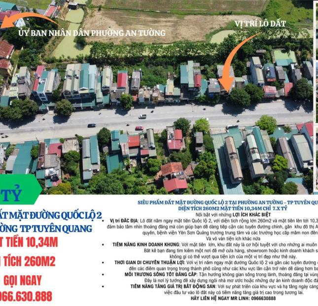 Nhà mặt đường  QL2 Cách khu đô thị An Phú 400m mặt tiền 10,34m chỉ 6,9x