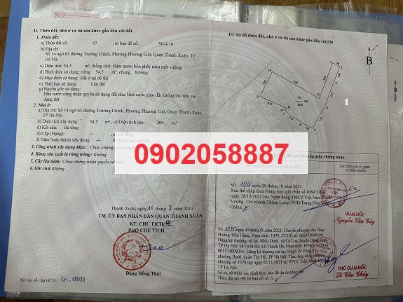 Chính chủ bán nhà số 14 ngõ 63 Trường Chinh, Thanh Xuân; 6,2tỷ; 0902058887
