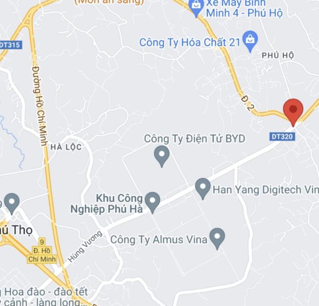 Bán đất thị xã Phú Thọ, mặt đường Hùng Vương rộng 35m diện tích 162m mặt tiền 7m gần nút giao QL2