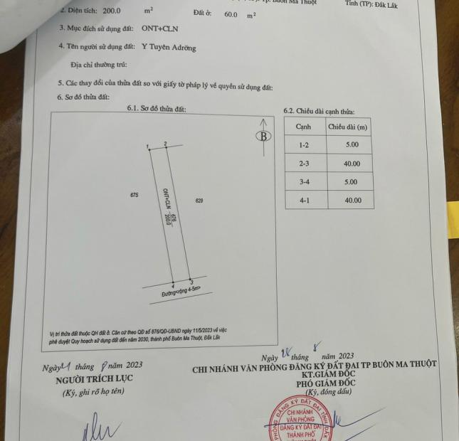 Đất thổ cư Eatu gần trường Cao Bá Quát (5 x 40m) - chỉ 770 triệu