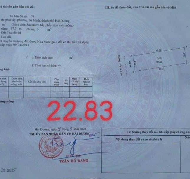 Bán gấp lô 22.83 rẻ nhất khu Vạn Lộc chỉ 2,4 tỷ