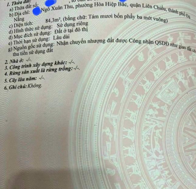 🔴💥Bán đất lô gốc 2 mặt tiền đường Ngô Xuân Thu - Liên Chiểu