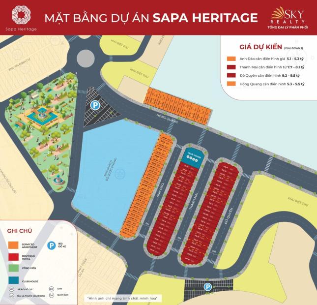 Bán Shophouse Sapa Heritage 4 tầng 2 mặt nằm trung tâm khu hành chính mới chỉ 5,02 tỷ, Sổ đỏ lâu dài