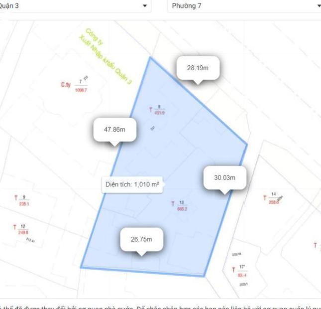 CC Bán Tài sản Nhà 211-211A Nam Kỳ Khởi Nghĩa, Quận 3 : 2.841m2 : Ngang 30m