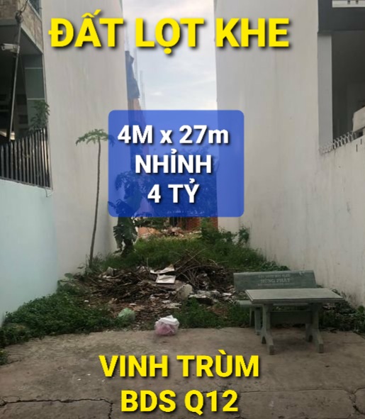 HIẾM - Đất 108m2 nhỉnh 4 tỷ Hiệp Thành Quận 12 TpHCM