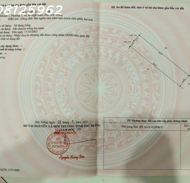 Chính chủ bán 3 lô đất ở khóm 1, phường 2, Thị xã Ngã Năm, tỉnh Sóc Trăng
