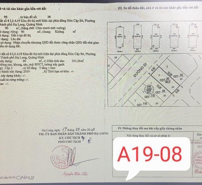 BÁN NHÀ KĐT MONBAY A19-8. DT:90M2,MT:6M.H:TÂY BẮC XÂY THÔ GIÁ RẺ 2 MẶT ĐƯỜNG !!