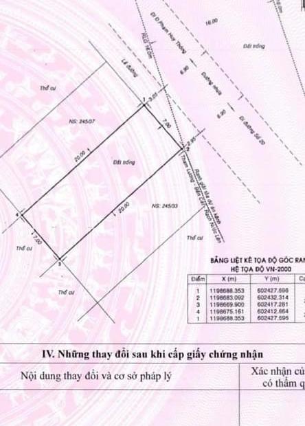 Bán đất MT Sông Vàm Thuật, P.5, Gò Vấp: 7 x 20, giá 16,5 tỷ