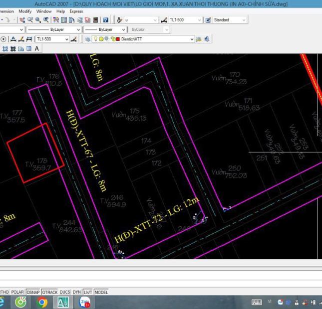 Bán lô đất sau chợ đầu mối Hóc Môn, xã Xuân Thới Thượng, TP HCM