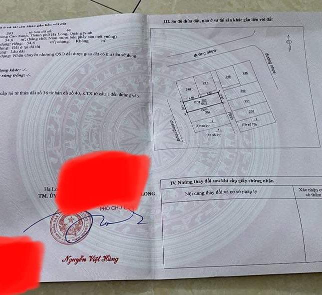 BÁN ĐẤT SÂN BÓNG CAO XANH,CẦU 1 VIEW MƯƠNG NƯỚC. DT:54.6M2,MT:4.2M !!!