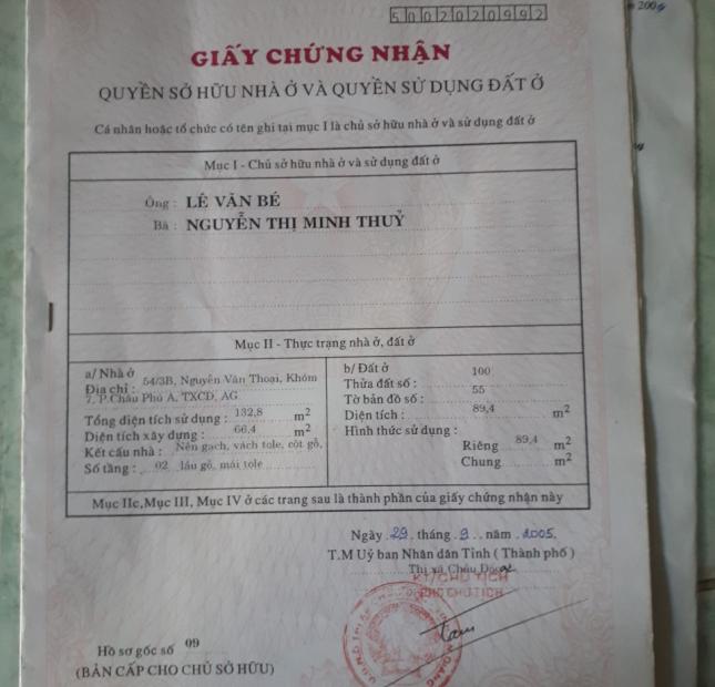 CHÍNH CHỦ Cần Bán Nhanh Căn Nhà Vị Trí Đẹp Tại TP Châu Đốc, An Giang