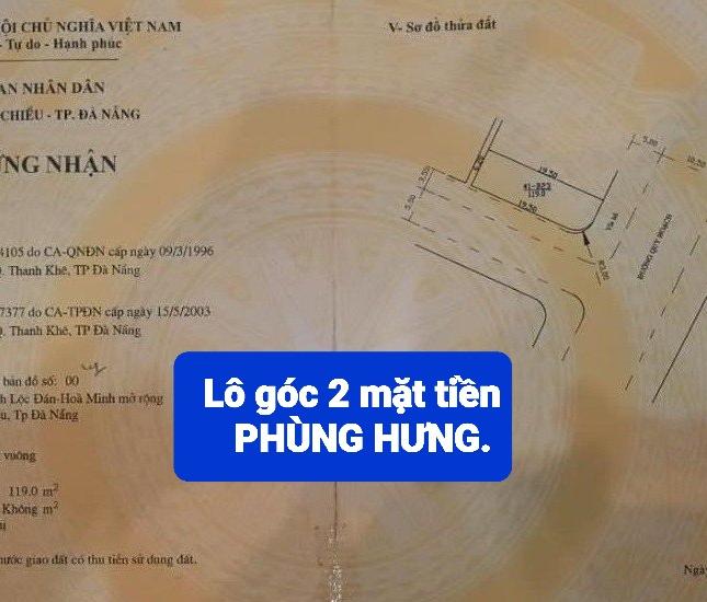 Bán đất lô góc 2mt đường Phùng Hưng, Hòa Minh, Liên Chiểu
