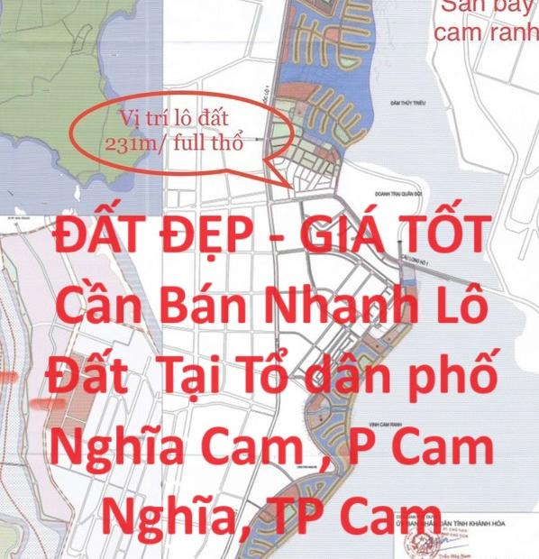 ĐẤT ĐẸP - GIÁ TỐT Cần Bán Nhanh Lô Đất  Tại P Cam Nghĩa, TP Cam Ranh, Khánh Hoà