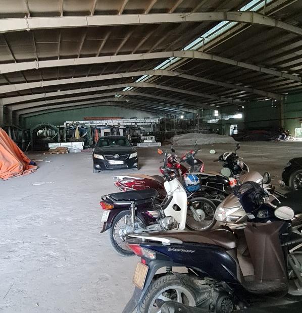 Cho thuê kho xưởng gần Cầu Mai Lĩnh, Hà Đông , Hà Nội, xe container đỗ trong kho, bảo vệ , PCCC
