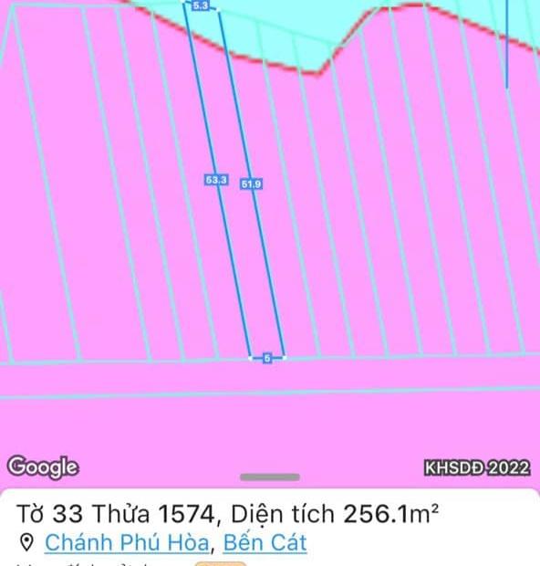 Cần bán đất 256.1m2 giá 1.2 tỷ tại Mỹ Phước 3 - Chánh Phú Hoà, Bến Cát, Bình Dương