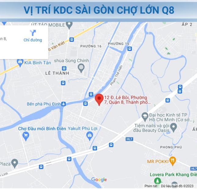 Bán đất KDC Sài Gòn Chợ Lớn, P7, Q8 Phạm Thế Hiển