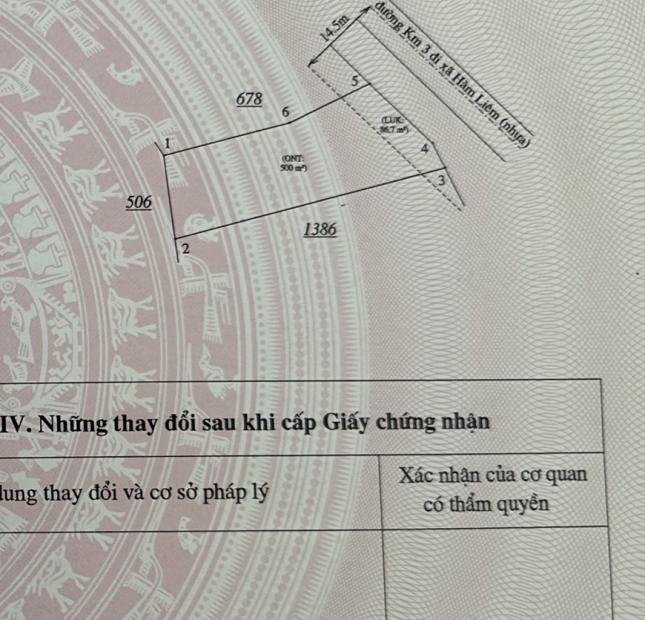 Chính chủ bán lô đất vị trí 1 gần KDC An Phú 1, xã Hàm Liêm, H.Hàm Thuận Bắc, Bình Thuận