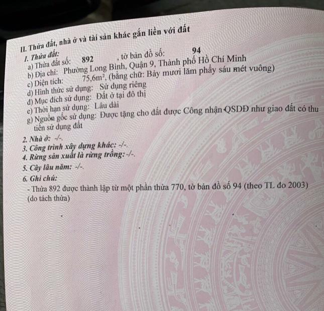 Cần bán gấp đất đường 6.Thái Dương Xanh,Dân cư hiện hữu,giá 2.9 tỷ 0933660119