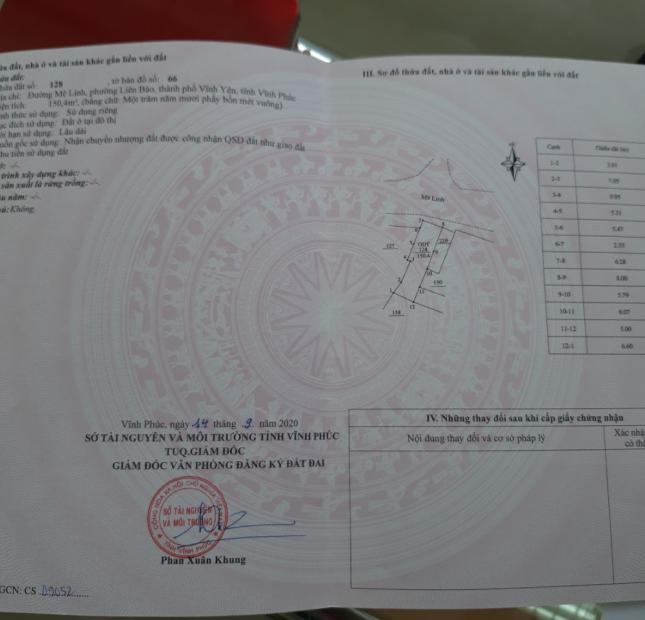 Bán nhà mặt phố tại Phường Liên Bảo, Vĩnh Yên,  Vĩnh Phúc diện tích 150m2  giá 16.5 Tỷ