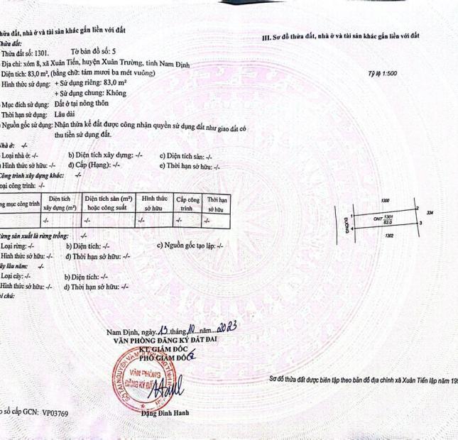 ĐẤT ĐẸP - GIÁ TỐT - Chính Chủ Cần Bán Nhanh Lô Đất Mặt Tiền Đường Đoàn Kết, Xuân Trường, Nam Định