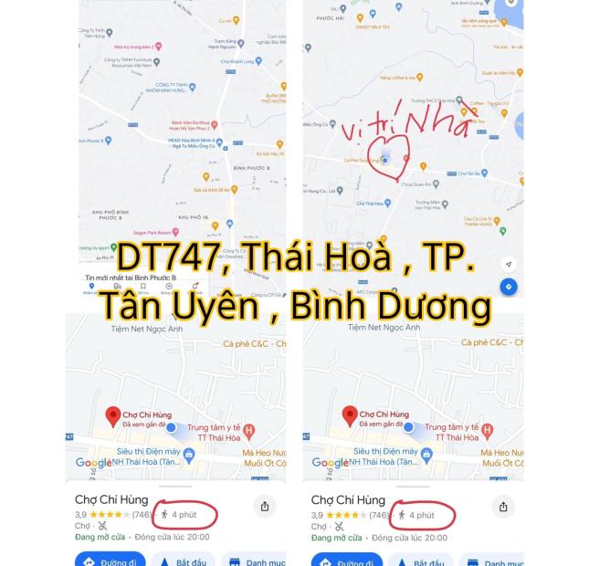 BÁN 2 CĂN NHÀ SÁT NHAU A7+A8 . VỊ TRÍ BAO ĐẸP Khu vực Thái Hoà Tân Uyên BD
