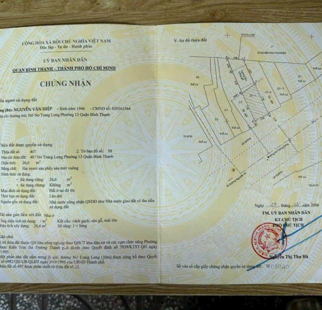 bán nhà :487  nơ trang long p13 bình thạnh.6,25 tỉ tl