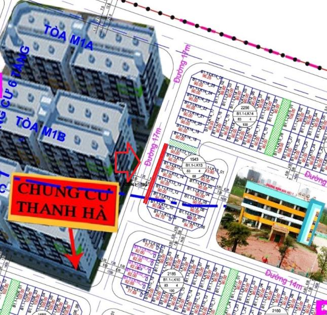 Chính chủ cần bán đất Liền Kề B1.1 nhìn chung cư Thanh hà Cienco 5