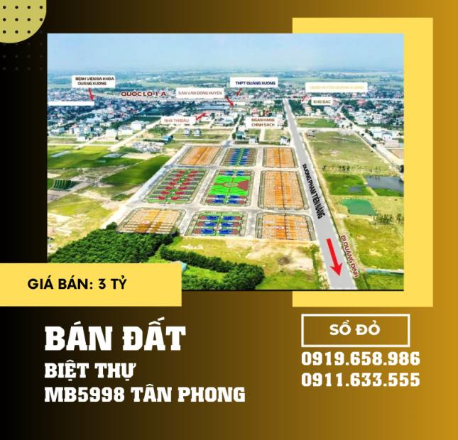 Đất biệt thự trung tâm thị trấn quảng xương, mb5998, giá 3 tỷ.