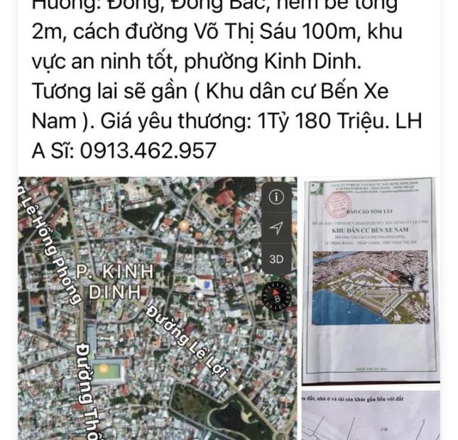 ĐẤT ĐẸP – Chính Chủ Cần Bán Lô Đất tại Phường Kinh Dinh, thành phố PR TC,  tỉnh Ninh Thuận